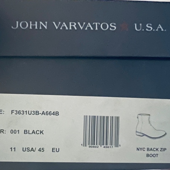 Stunning John Varvatos NYC black back zip boots NWOT size 11 (runs large) - Picture 3 of 8